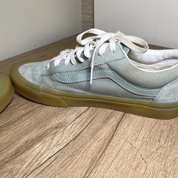 Men's Size 9.5 Pale Blue Suede Old Skool Vans - Picture 5 of 12